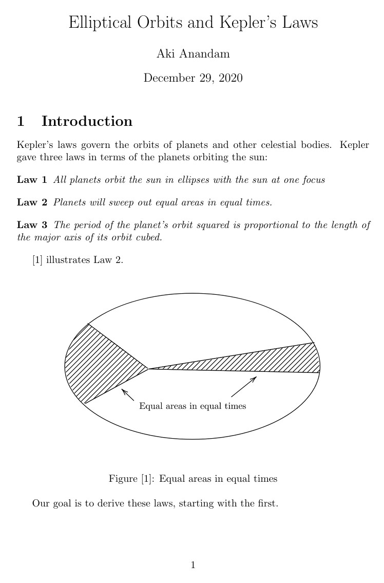 Cover preview for Elliptical Orbits and Kepler's Laws